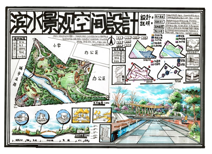 开设手绘基础班,手绘快题班,设计软件班等,是以风景园林,环艺景观