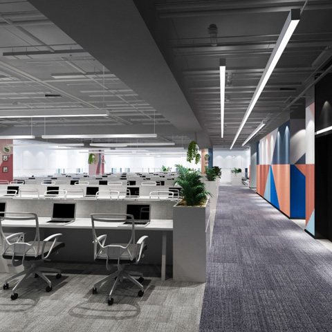 浦江智谷现代简约办公室设计上海热贡装修