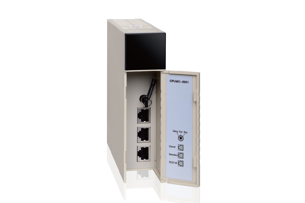 NA400中大型PLC主控单元CPU401-0501（三网口+Debug/Run/Stop开关+Ethernet/Redundancy/RS232-AI，图源：傲拓科技官网）