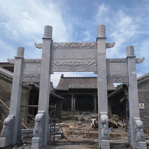 运城草白玉石牌楼